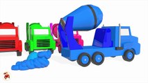 Learn Colors With Surprise Eggs Concrete Mixer Truck for Kids - Vehicles Carto