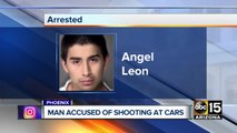 Man accused of shooting at cars in Phoenix