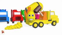 Learn Colors With Surprise Eggs Concrete Mixer Truck for Kids - Vehicles Cartoons for Children-tND