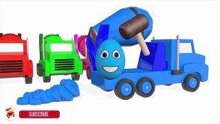 Learn Colors With Surprise Eggs Concrete Mixer Truck for Kids - Veh