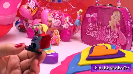 SURPRISE HEARTS! Barbie gets Slimed BIG Play-Doh Heart   Mega Bloks Pez Candy HobbyBabyTV-dZ8