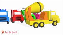Learn Colors With Surprise Eggs Concrete Mixer Truck for Kids - Vehicles Car