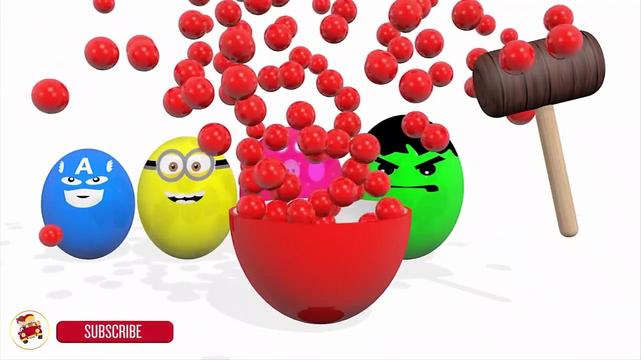 Colors for Children to Learn With  Surprise Eggs Wooden Hammer - The Finger Family So