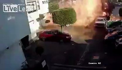 Embrasement d'une bonbonne de gaz propane au mexique !