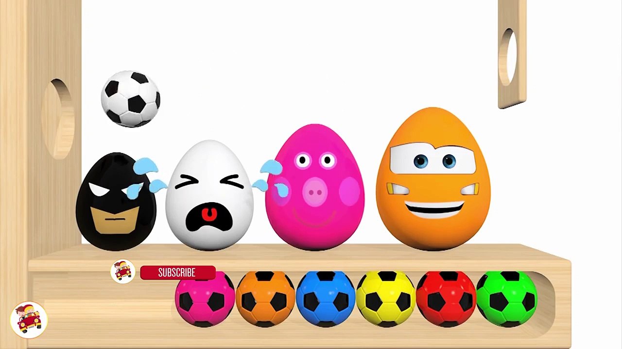 Learn Colors With Surprise Eggs Xylophone Hammer -  Eggs Soccer Balls for Kids-vJy05wCSC38