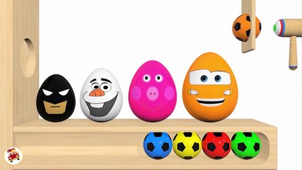 Learn Colors With Surprise Eggs Xylophone Hammer -  Eggs Socce