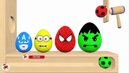 Learn Colors With Surprise Eggs Xylophone Hammer -  Eggs Soccer Balls for Kids-vJy05wCSC38