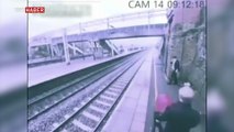 İngiltere’de bir kadın trenin önüne atlayan adamı son anda kurtardı
