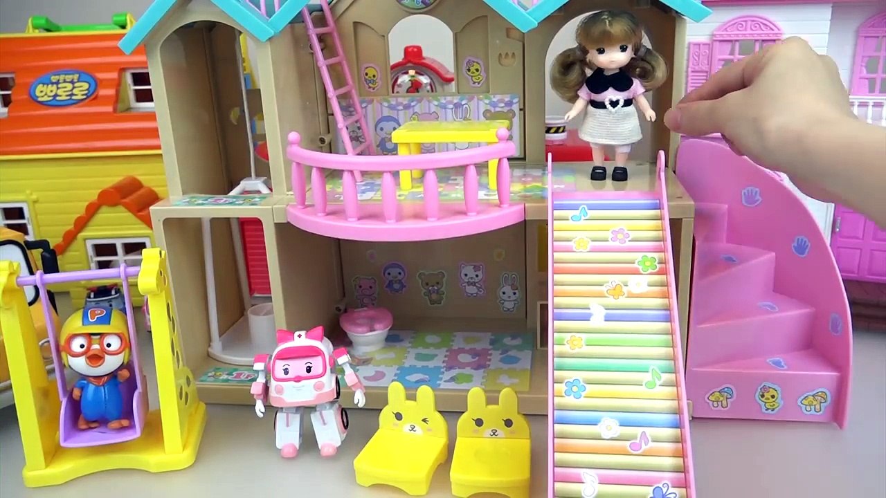 Baby doll park slide wheel and car toys play