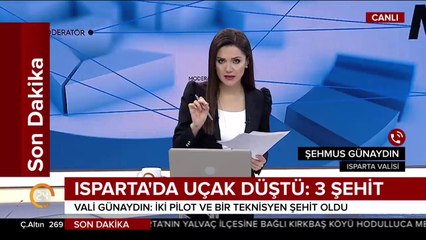 Isparta'da uçak düştü