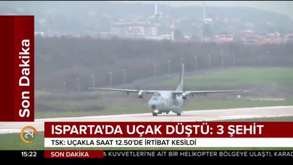 Isparta'da uçak düştü