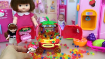Baby doll Hello kitty 2 story house and car toys play