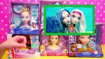 Kids Toys Disney Princess Doll Heads to Do Hairstyles With Elsa, Anna, Ariel, Cinderella, Rapunzel