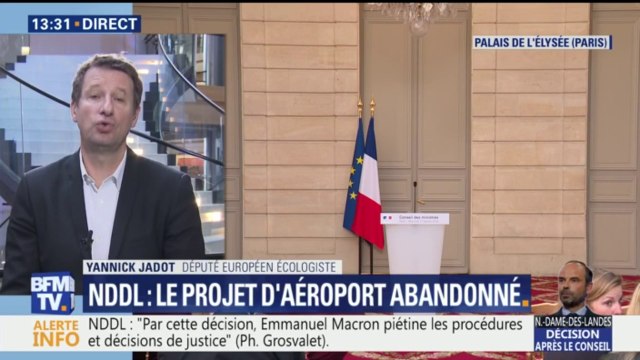 Pour Yannick Jadot, l'abandon de NDDL est une décision responsable
