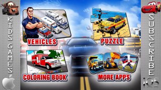 Kids Vehicles Emergency : Kids Construction Vehicles App for Kids -Police Car, Fire Truck, Tow Truck