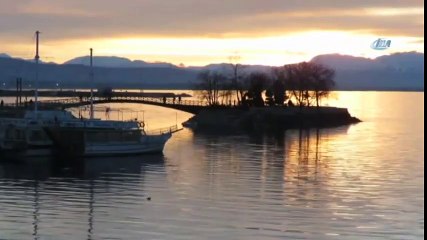 Beyşehir Gölünde Gün Batımı Bir Başka Güzel