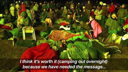 Thousands of pilgrims await pope for open air Temuco mass