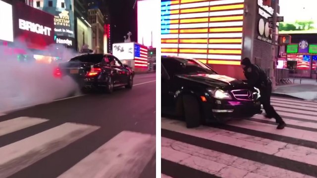 Une Mercedes AMG tape un gros burn et prend la fuite