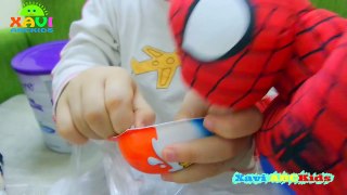Kinder Joy Surprise Eggs and Learn Colors for Children Kids Baby spiderman candy toys