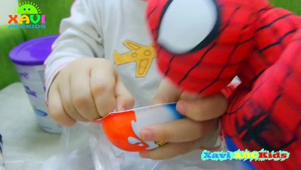 Kinder Joy Surprise Eggs and Learn Colors for Children Kids Baby spiderman candy toys