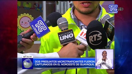 Dos presuntos microtraficantes fueron capturados en el noroeste de Guayaquil