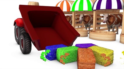 Learn Color Farm Cow Cow W Straw Eggs ABC Song Cartoon Nursery Rhymes For Children