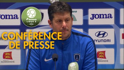 Conférence de presse Havre AC - Paris FC (1-1) : Oswald TANCHOT (HAC) - Fabien MERCADAL (PFC) - 2017/2018