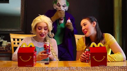#1Spiderman ATTACK Frozen Elsa w  Joker Maleficent Belle Spidergirl Iron Man Hair Stuck Fun | Superheroes | Spiderman | Superman | Frozen Elsa | Joker