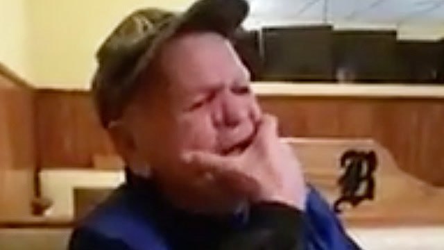 Grandpa Surprised To Have Grandson As His Waiter