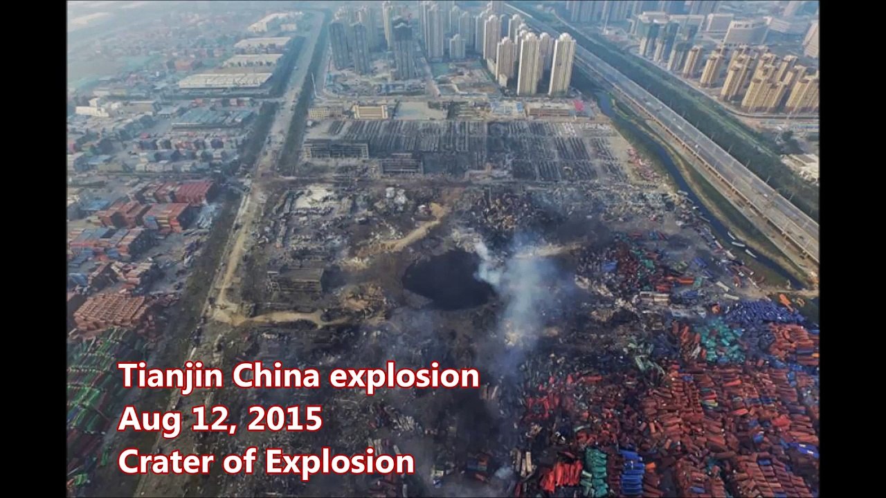 China TIANJIN Explosion GOUND ZERO CRATER Thermonuclear Device.