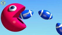 Learn Colors With 3D Rugby Ball and Pacman For Kids Children Babies-6jPZTLYjKd0