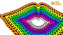 Learn Colors with a lot of Soccer Balls and 3D Lips Shape for Kids Toddle