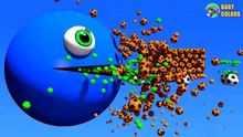⚽  Learn Colors With 3D Soccer Ball Truck Cars shape and Pacman For Kids Babies