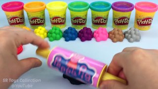 Learn Colors Play Doh Grapes Peppa Pig Ice Cream Biscuit Elephant Molds Fun for Kids Nursery Rhymes