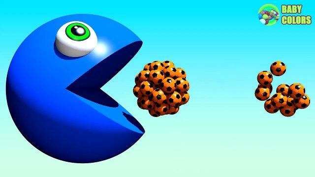 ⚽ Learn COLORS With 3D Soccer Ball And PACMAN For Kids Toddlers Babies-RwAwUQqTrBU