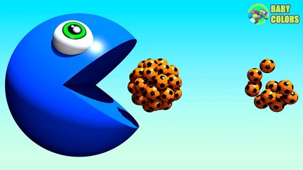 ⚽ Learn COLORS With 3D Soccer Ball And PACMAN For Kids Toddlers Babies-RwAwUQqTrBU