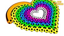 ♥ ⚽  Learn Colors with a lot of Soccer Balls and 3D Heart & Star for Kids Toddlers Babies