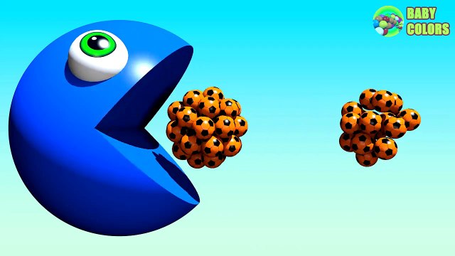 ⚽ Learn COLORS With 3D Soccer Ball And PACMAN For Kids Toddlers Babies-RwAwUQqTrBU
