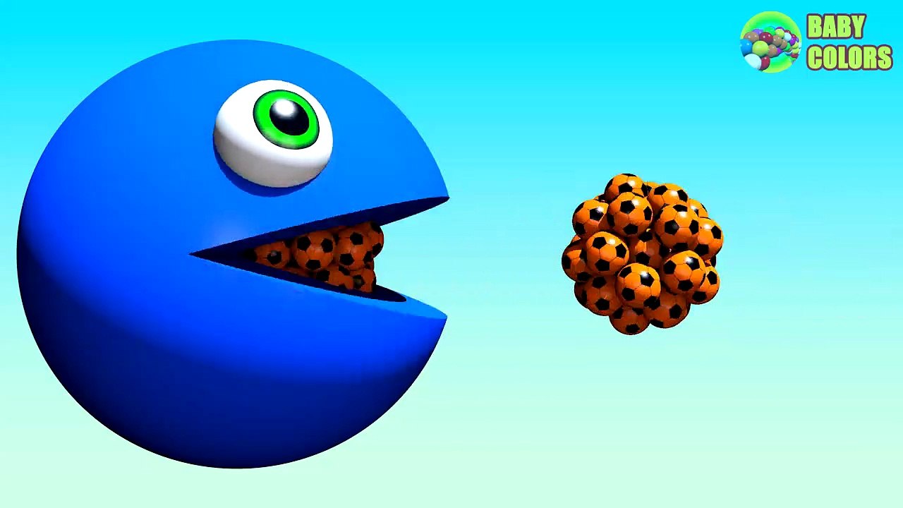 ⚽ Learn COLORS With 3D Soccer Ball And PACMAN For