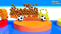 Learn Colors With 3d Truck Cars shape and Soccer Balls F