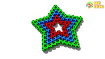 Learn Colors with a lot of Soccer Balls and 3D Star for Kids Toddlers Babie
