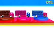 Learn Colors With 3d Truck Cars shape and Soccer Balls For Kids To