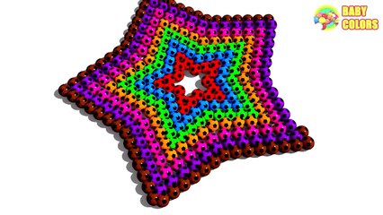 Learn Colors with a lot of Soccer Balls and 3D Star for Kids Toddlers Babies-Y
