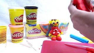 Making Daniel Tigers Neighborhood Out of Playdoh to play with Little People at playground