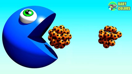 ⚽ Learn Colors with 3d Pacman Compilation for Kids Toddlers Ba