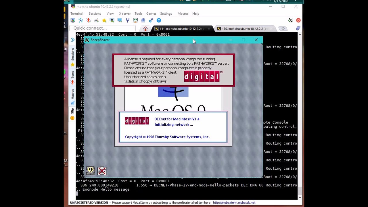 SANYALnet Labs | Mac OS 9 with AppleTalk & DECnet Networking - SheepShaver Classic Power Macintosh | PowerPC G4 CPU