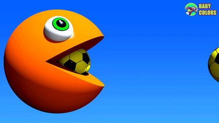 ⚽ Learn Colors with 3d Pacman Compilation for Kids Toddlers Babies-0SRiPU1NgHg