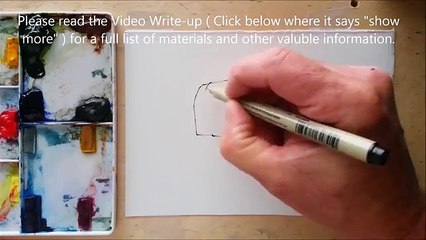 How to Draw and Paint a Country Mailbox. Line and Wash Watercolor. Peter Sheeler