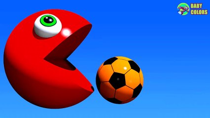 ⚽ Learn Colors with 3d Pacman Compilation for Kids Toddlers Babies-0SRiPU1NgHg