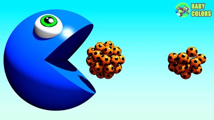 ⚽ Learn Colors with 3d Pacman Compilation for Kids Toddlers